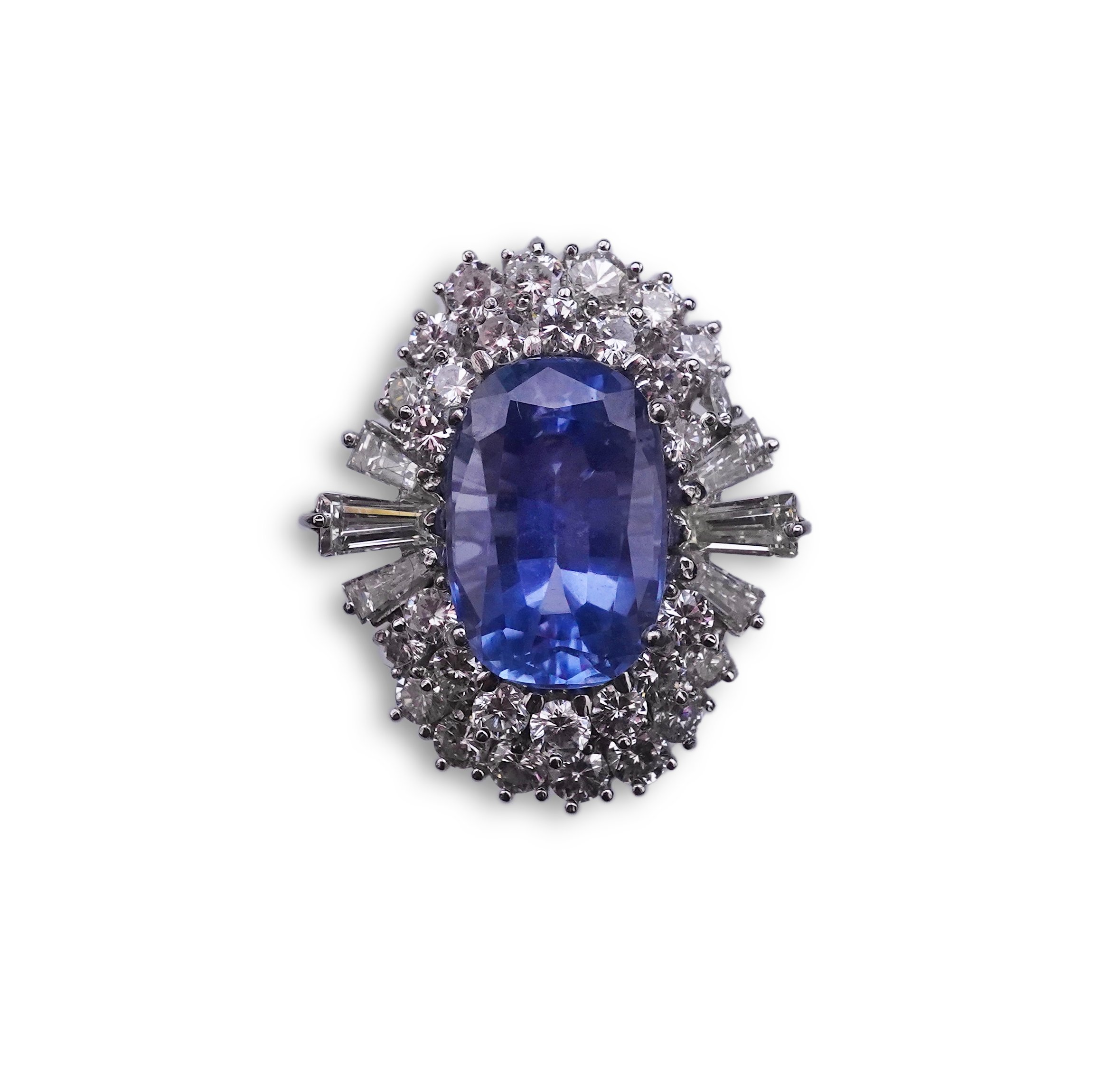 A sapphire and diamond ring